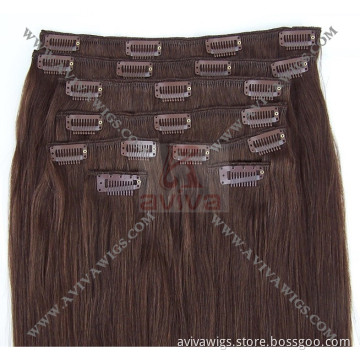 Human Hair Extension Clip in Hair